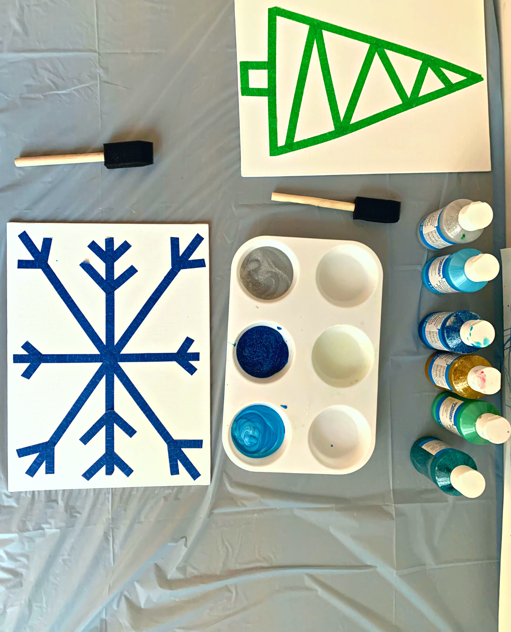 Snowflake & Tree Tape Resist - DIY - Playgarden Online