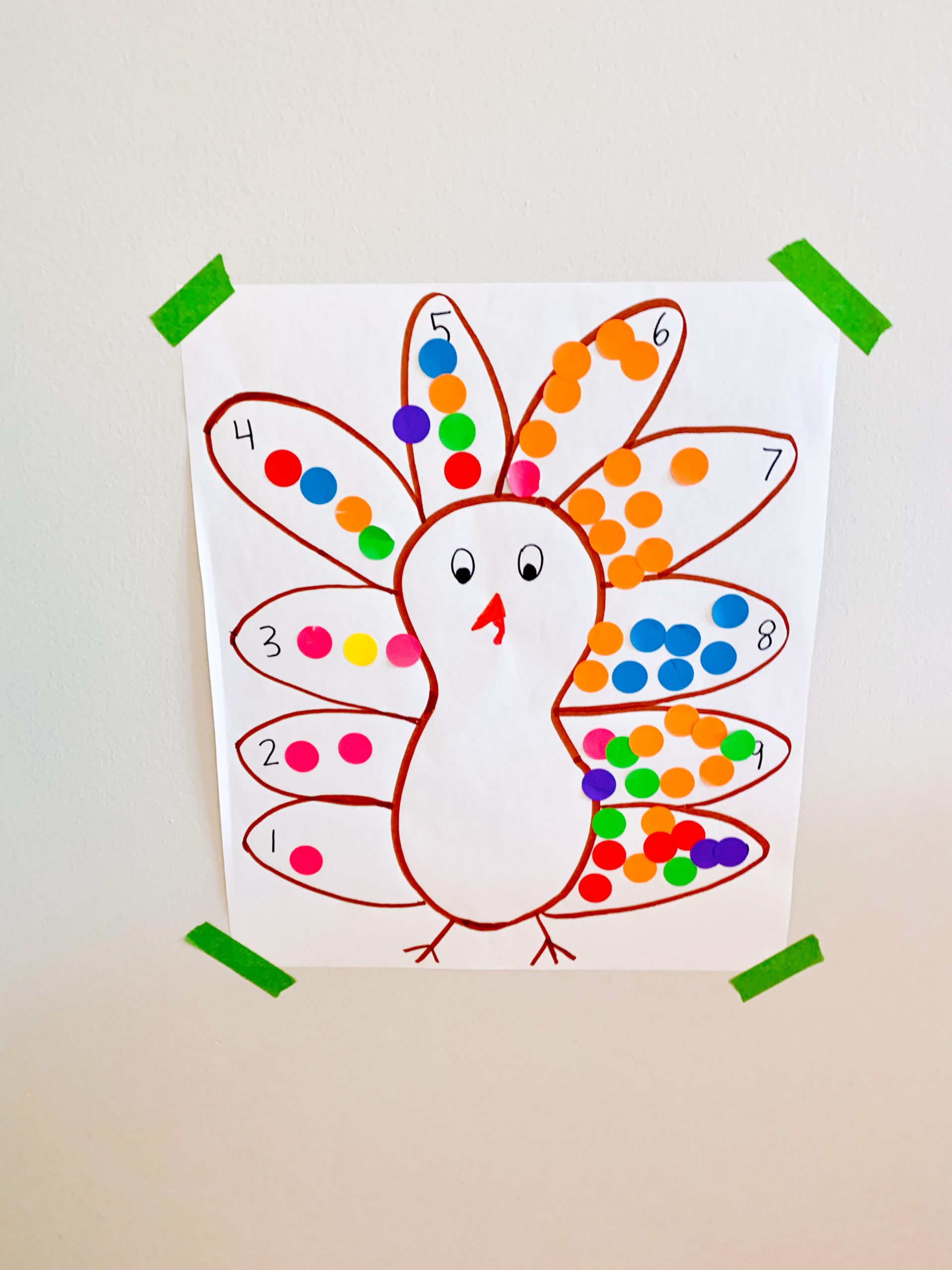 Turkey Counting with Dot Stickers - DIY - Playgarden Online