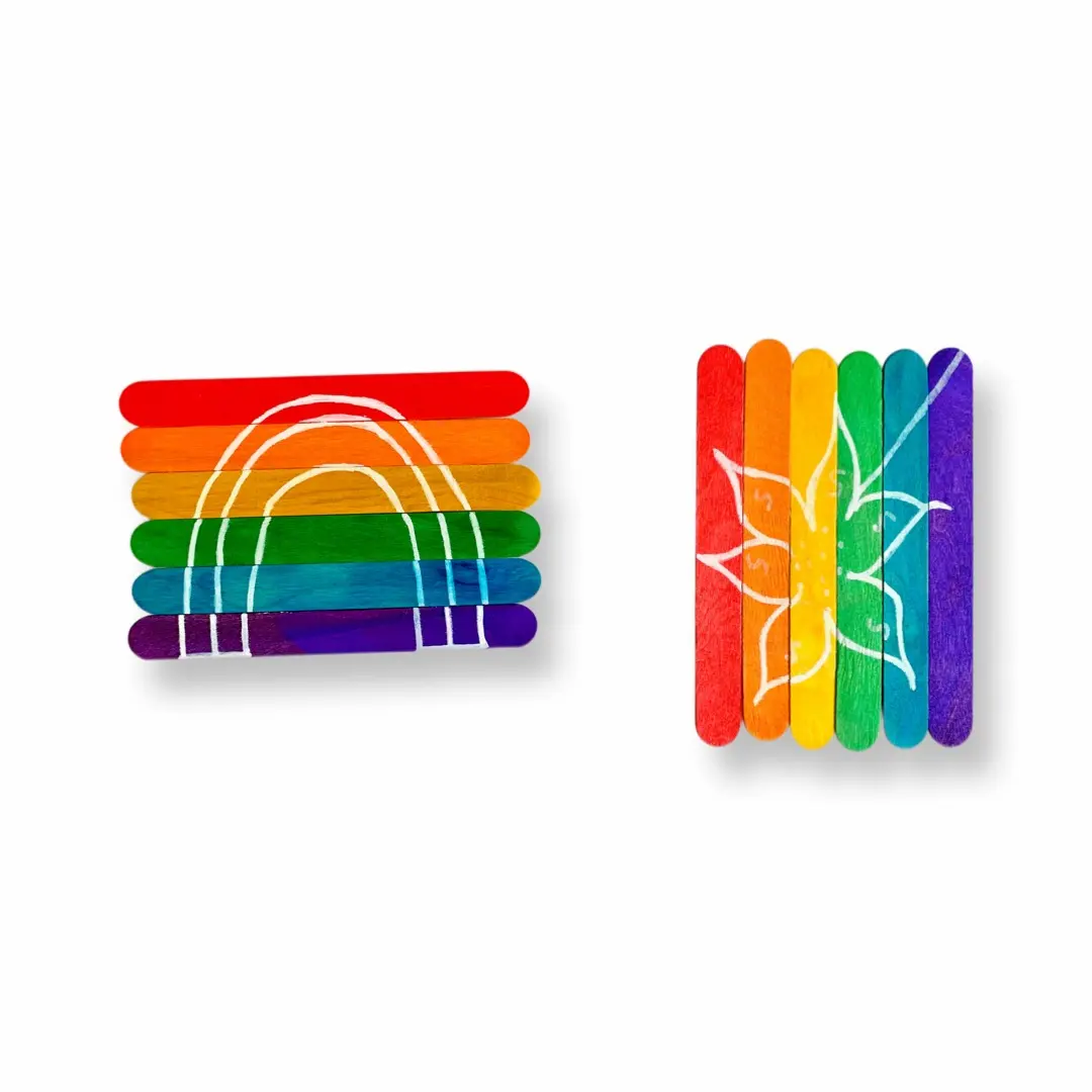 Rainbow & Flower Popsicle Puzzles - DIY - Playgarden Online