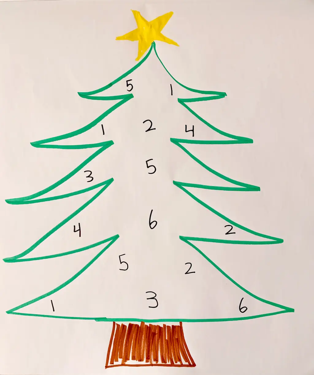 Roll the Dice Christmas Tree game - DIY - Playgarden Online